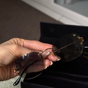 Black and Gold Aviator Sunglasses with Gradient Lenses